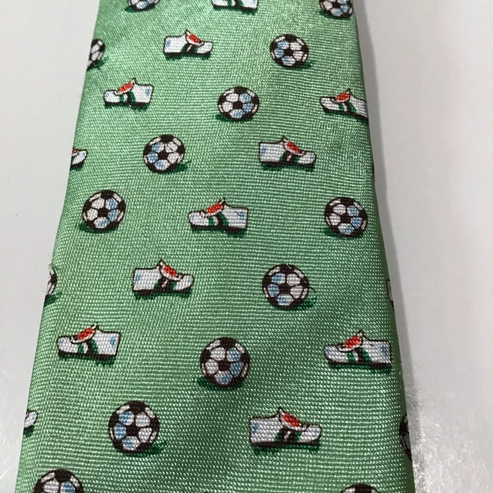 The Children's Place Tie Toddler Boys 24M-4T Green Soccer Necktie Pre-tied Adj.